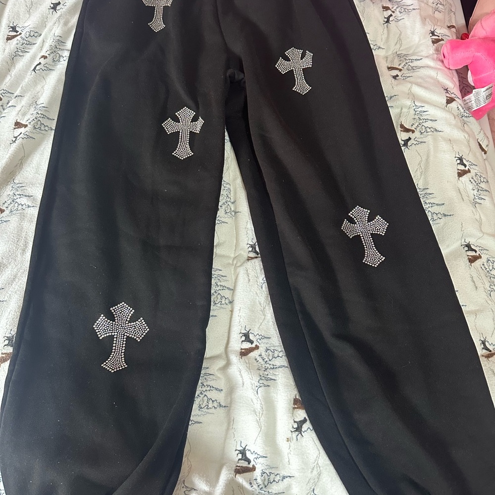 Black Cross Embellished sweat
